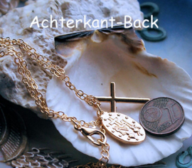 Pendants on Necklace: Mary & Cross - Silver tone or Gold tone