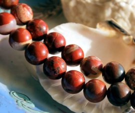 set/5 beads: African Red Jasper - Round - 10 mm