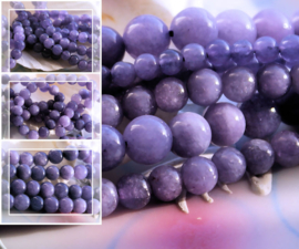 set/* beads: Lovely Lavender Quartz - Round - 4 mm of 6 mm of 8 mm - Lilac-Purple