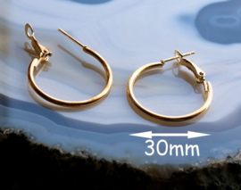 Paar Oorbellen/Creolen: Ringen (voor bedel naar keuze) - 25 tot 50 mm - Goud kleur