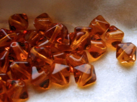 set/20 Beads: CZECH GLASS - Bicone Spacers - 5,5x5 mm - Amber