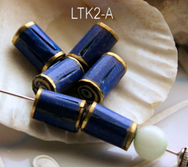 1 handgemaakte Tibetaanse Kraal: Koper met echt Lapis Lazuli en/of Turquoise & Koraal  - div. opties LTK2