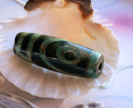 1 Large Tibetan DZI Prayer Bead: Eye Bead - Agate - 40 mm