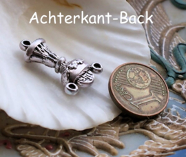 set/2 Rozenkrans Ornament - Tussenstukje Verdeler - 23 mm - Kerk Beker - Avondmaalsbeker - Antiek Zilver kleur