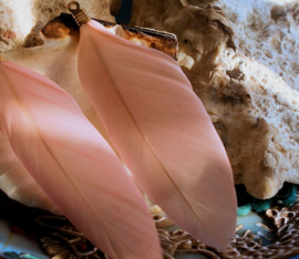 Pendant: Real Feather - approx 7-7,5 cm - Pink