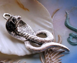 Pendant: Snake Cobra - 42 mm - Antique Silver tone