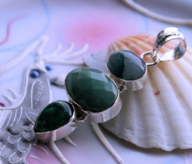 Pendant: Agate and Aventurine and Emerald-Quartz - SP - 56 mm