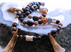C&G Ritual Necklace: Voodoo Magick - Teeth Skulls Gemstones