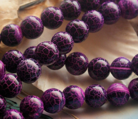 set/5 beads: Sediment Jasper - Round - 8 mm or 10 mm - Violet-Purple Dragon Scale