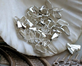 set/50 Clips for Charms - 7x2,5 mm - Silver or Gold or Bronze tone