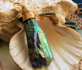 Mooie Hanger: Titanium Quartz Druzy -  Diverse Kleuren & Maten