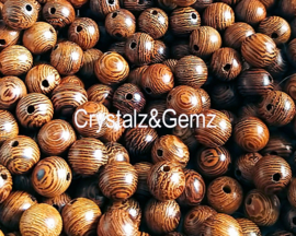 set/20 beads: Jichimu Wood - Round - 8,5 mm - Natural Pattern and Colour