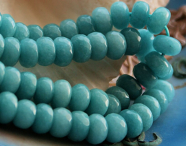 set/5 beads: Candy Jade - Faceted Disc - 8x5 mm - Sky Blue