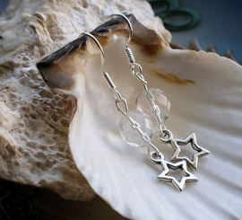 C&G Earrings: Faceted Czech Glass & Star