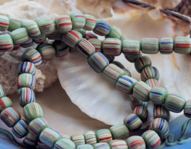 set/10 Oude Indo Pacific Trade Winds Beads kralen: Afrika Azië - ca 5-6 mm - Diverse kleuren