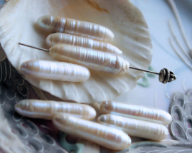 1 bead: long real Freshwater Pearl - 25-27 mm