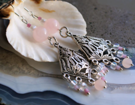 C&G Earrings: Ibiza Gipsy Stijl with real Rose Quartz