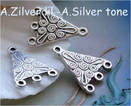 set/2 Bedels/(Oorbel)Chandelier/Verdeler: Swirl Decoratie - 22 mm - Antiek Zilver of Antiek Goud kleur