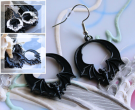 Pair of C&G Earrings - Bat - Silver or Black