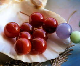 set/5 beads: beautiful Carnelian - Round - 10 mm