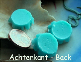 1 Cabochon van Kunststof: Roosjes - 17 mm - Aqua Blauw/Turquoise