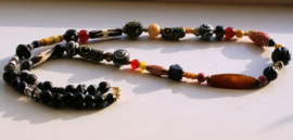 C&G Collier: Antieke Afrikaans Tradebeads - Koper - Carneool