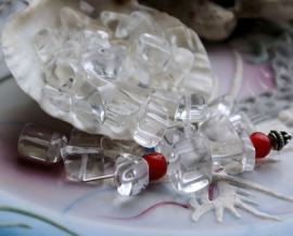 set/20 kralen: echt Bergkristal - Chunky - Kristal Helder