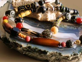 C&G Necklace: Antique African Tradebeads - Copper - Carnelian & more