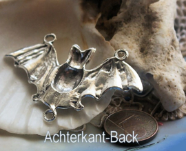 Large Pendant: Bat- Vampire - 47x31 mm - Antique Silver Tone or Antique Brass/Bronze tone