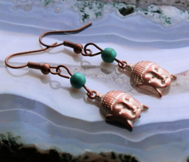 C&G Gemstone Earrings: Turquoise & Buddha