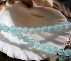 set/10 beads: Aquamarine Quartz - Round or Faceted - >4 mm - Light Blue