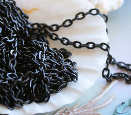 Necklace or Bracelet BASE - 100 cm - 4x2,5 mm Chains - Antique Copper Tone or Black Coated