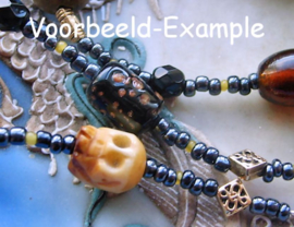 BONE: set/5 Buddhist Prayer Beads - SKULL - approx 10 mm - Tears of Buddha