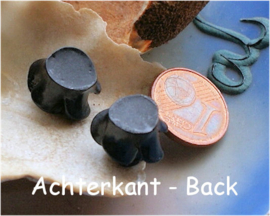 1 Cabochon van Kunststof: Roos - 12 mm - Zwart