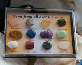 Display Box with 12 or 15 Gemstones/Minerals