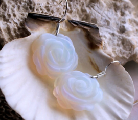 C&G Gemstone Earrings: Beautiful Opalite Rose
