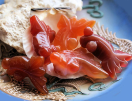 Pendant/Bead: Agate Goldfish - 32-35 mm - Carnelian shades