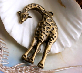 1 Pendant: Giraffe - 42x29 mm - Antique Brass/Bronze Tone
