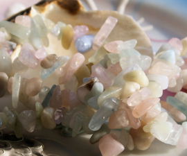 set/25 beads: Morganite - Chips - approx 6-11 mm