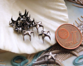 set/20 Studs: Star - 7 mm - to spice up your jacket or purse - Gun Metal Tone