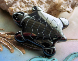 Pendant: Hematite Turtle - 27 mm