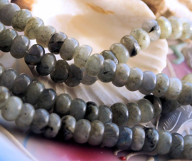 set/5 beautiful beads: Labradorite - Heishi Disc - 8x4,8 mm