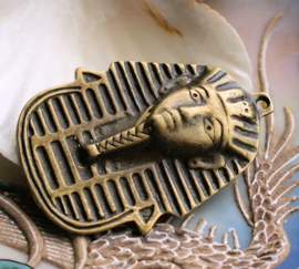 Large Pendant: Egypt - Pharao - 50 mm - Antique Brass/Bronze Tone