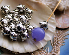 set/5 Beads: Tibet - 9,5x8 mm - Antique Silver Tone Metal