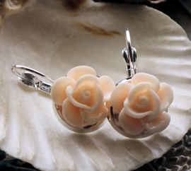 Pair of C&G Earrings: Rose - 27 mm long - Pale Pink