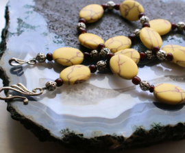 C&G Necklace: Antique African Tradebeads & Yellow Turquoise