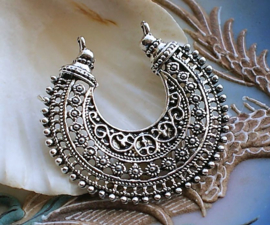 A Gorgeous, Detailed Pendant: Tibet - 39x39 mm - Antique Silver Tone