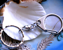 Keyring or Purse-Ring - 83x28 mm - Antique Silver Tone