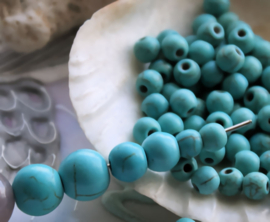 set/* beads: Turquoise Howlite - Round - 4 mm or 6 mm or 8 mm