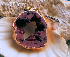 Mooie Hanger: Titanium Quartz Druzy -  Diverse Maten &  Kleuren